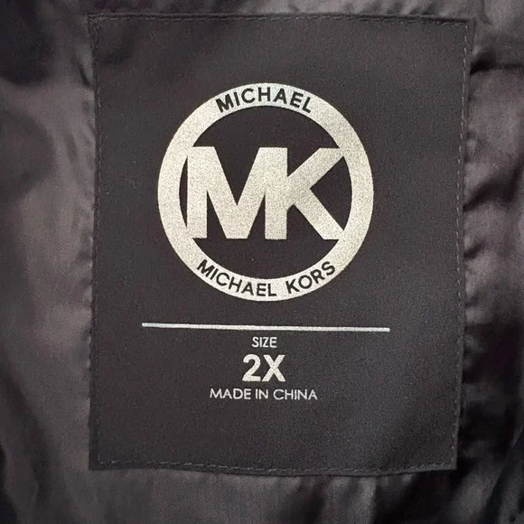 Michael Kors Women's Hooded Faux Fur-Trim Puffer Jacket 2X Black - Picture 6 of 8